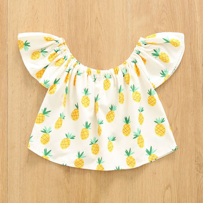 Girls Summer Printed Cotton Baby Clothes Set of Two