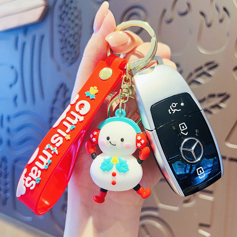 Cartoon Christmas PVC Soft Keychain Creative Keychain