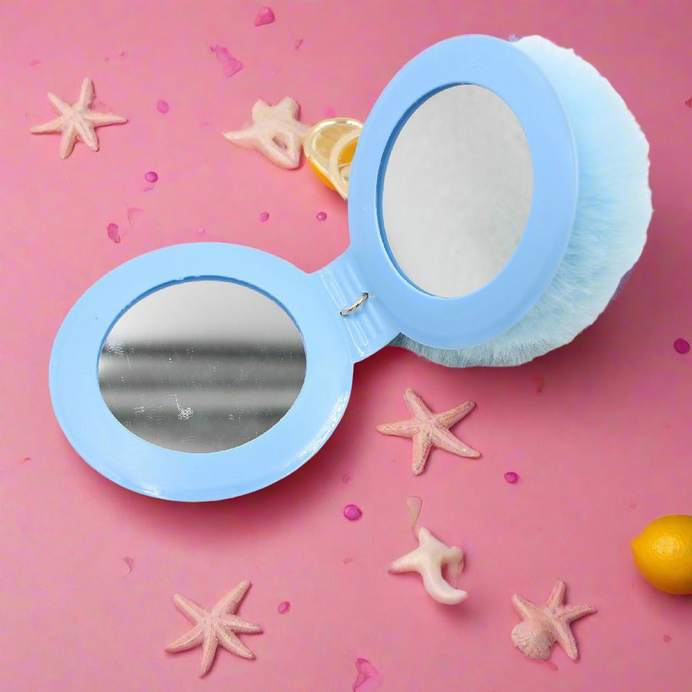 Small Mirror Hair Ball Bag Alloy Keychain
