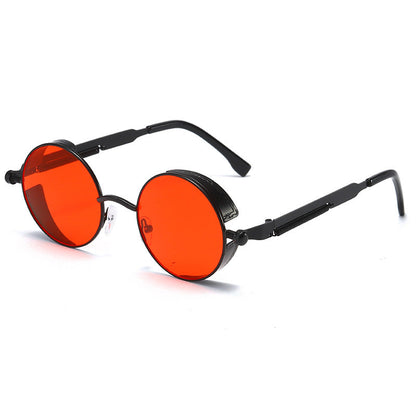 Neutrals Punk Fashion Round Retro Sunglasses