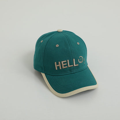 Children's Letter Embroidery Smiley Sun Visor Baseball Cap