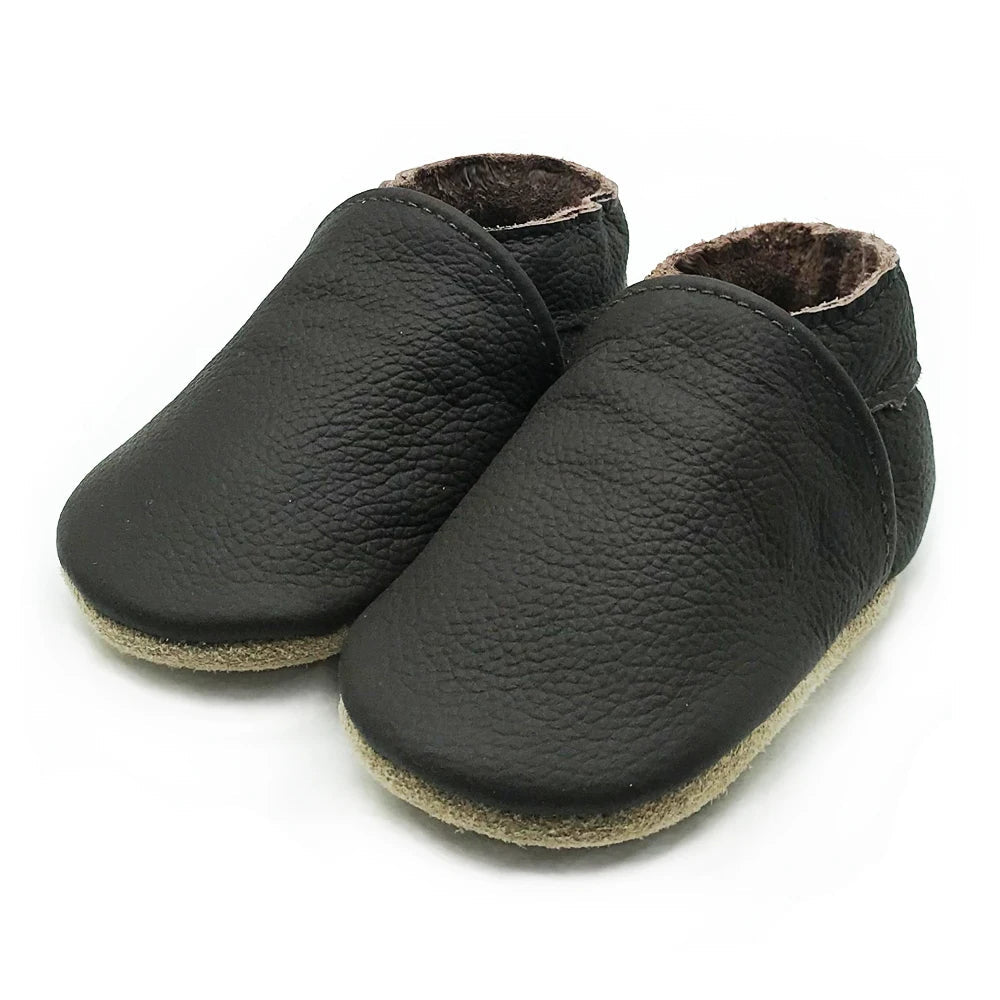Soft Leather Newborn Booties for Babies