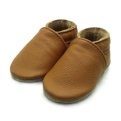 Soft Leather Newborn Booties for Babies