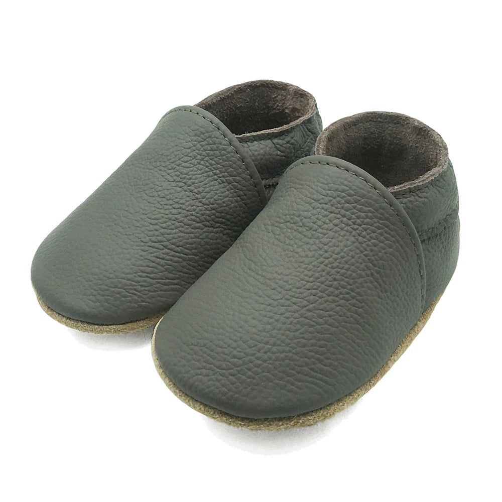 Soft Leather Newborn Booties for Babies