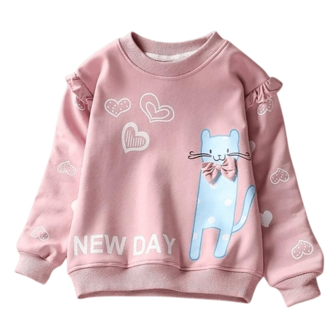 New Day Cat Toon Design Sweater