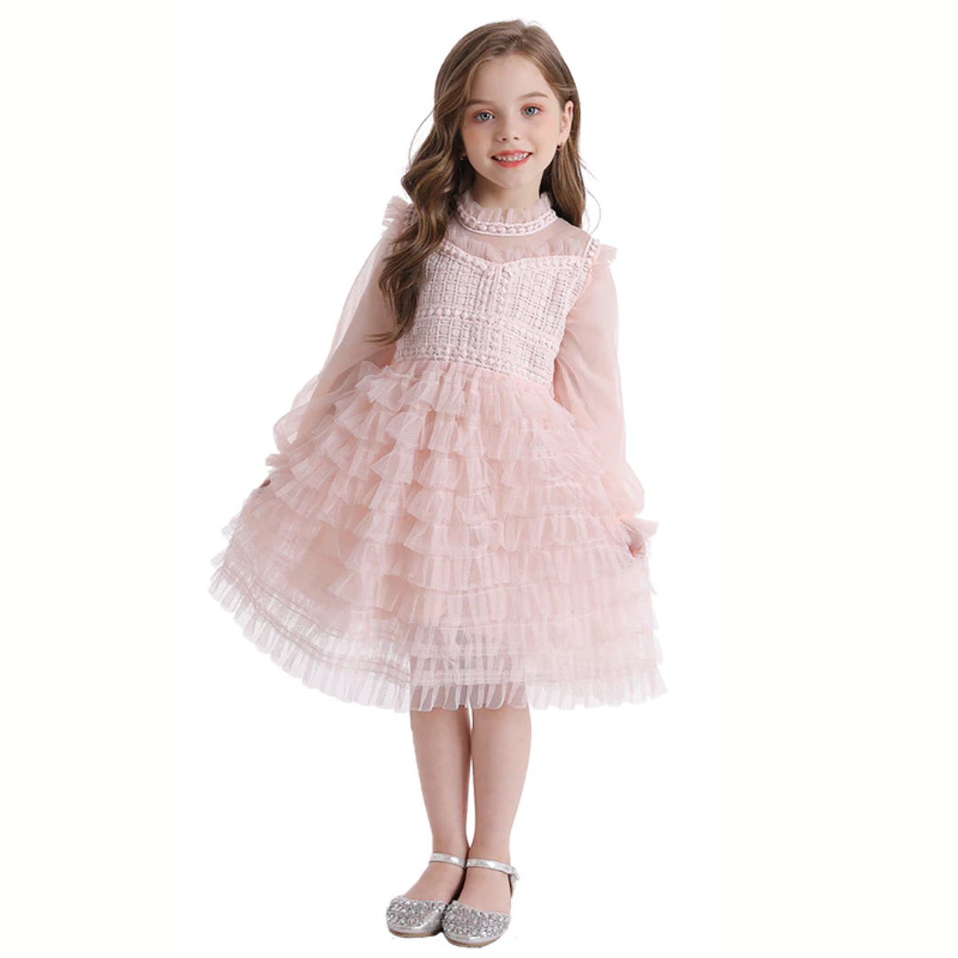 Long Sleeve Party Ruffle Dress