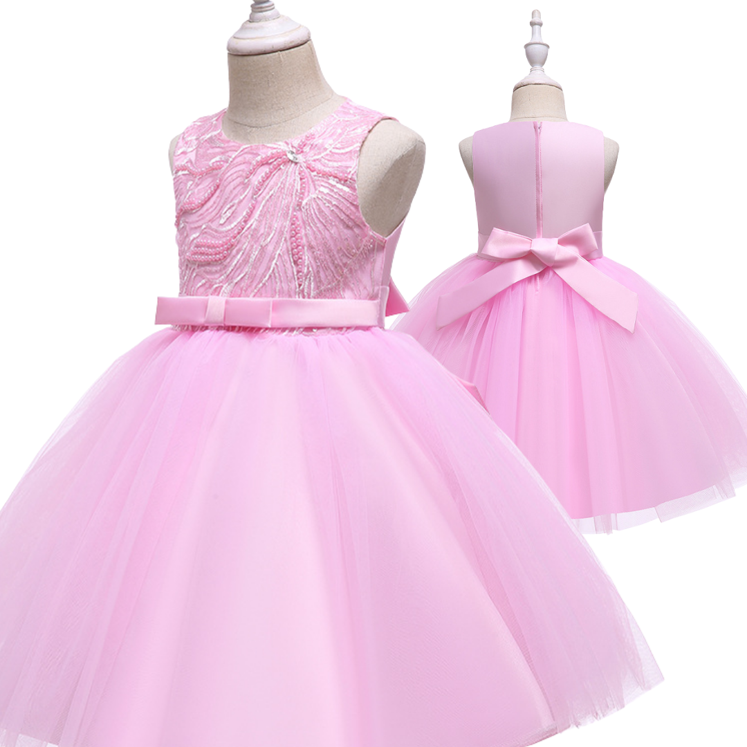Pearl and Sequin Embroidery Top Princess Party Dress