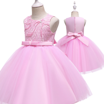 Pearl and Sequin Embroidery Top Princess Party Dress