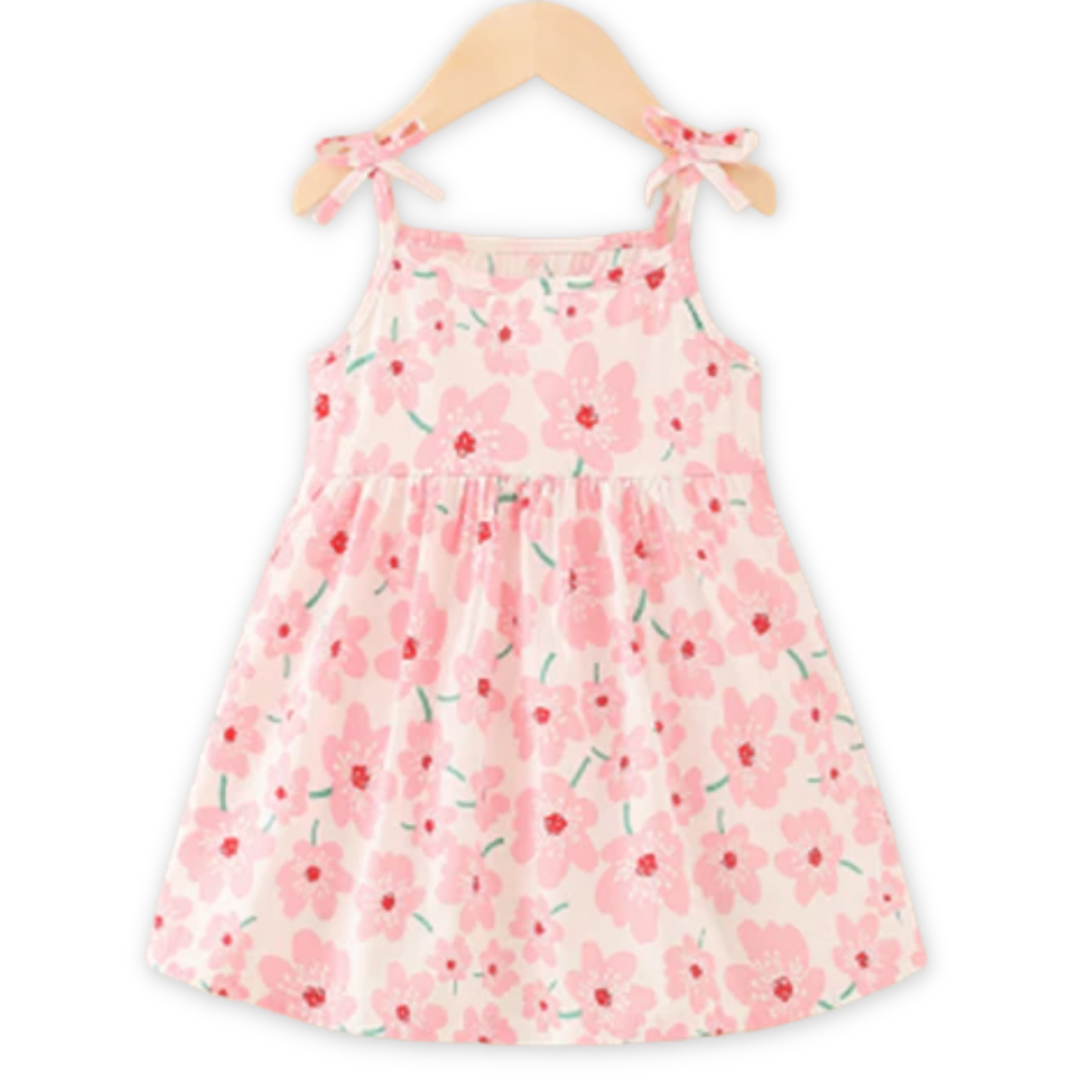 Sweet Prints Ribbon Strap Baby Girl Sundress