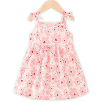 Sweet Prints Ribbon Strap Baby Girl Sundress