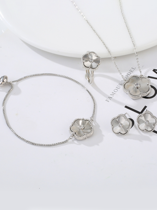 Precious Petals Silver Jewelry Set