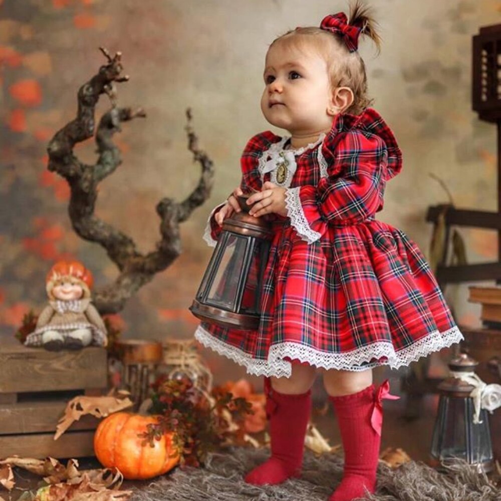 Girl Plaid Romper and Dress Siblings Matching Outfit
