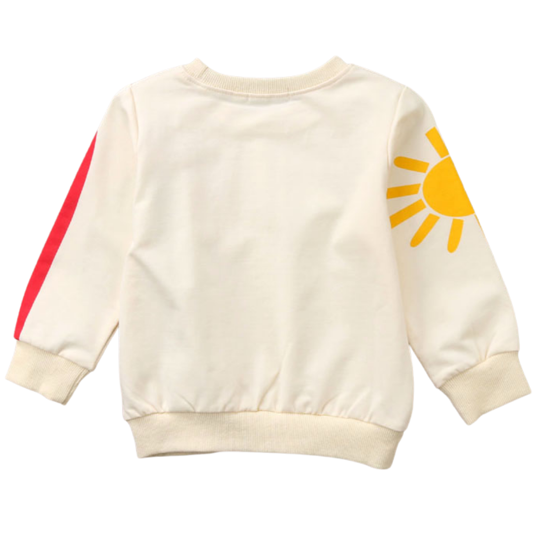 Rainbow and Sun Print Design Sweater
