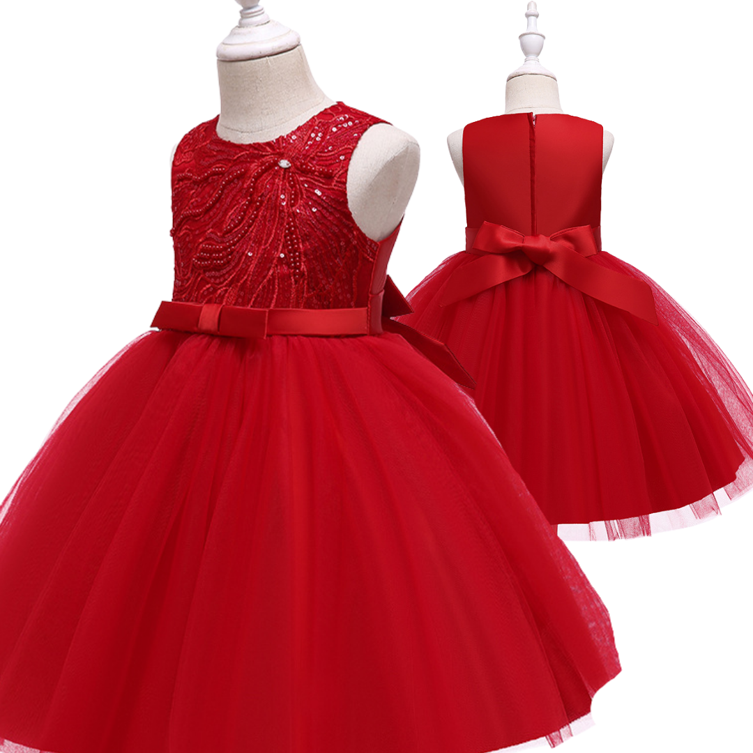 Pearl and Sequin Embroidery Top Princess Party Dress