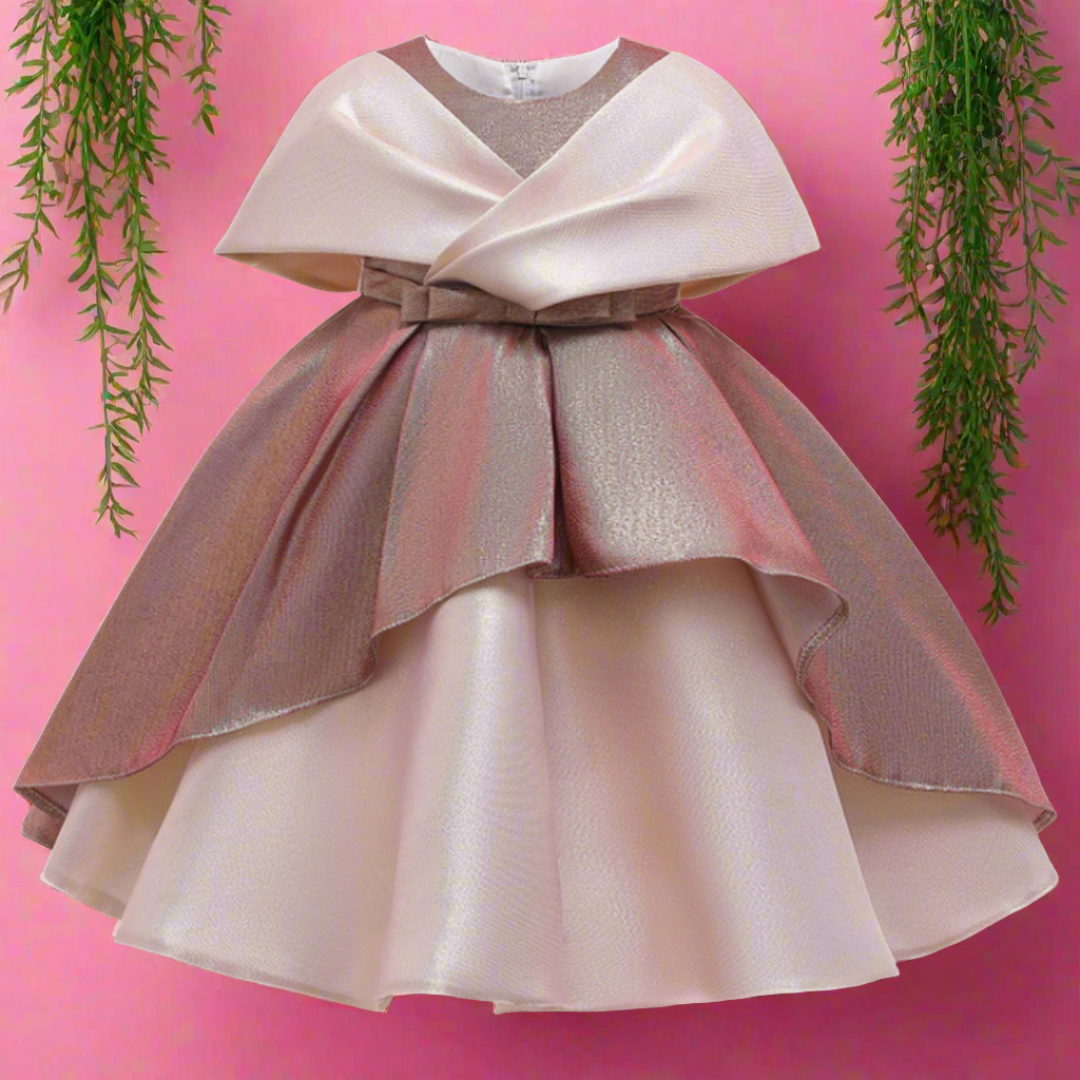 Dual Toned Elegant Silk Cloth Princess Party Ball Gown