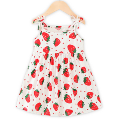 Sweet Prints Ribbon Strap Baby Girl Sundress
