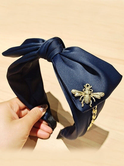 All That Ritz Bow and Chain Satin Headband