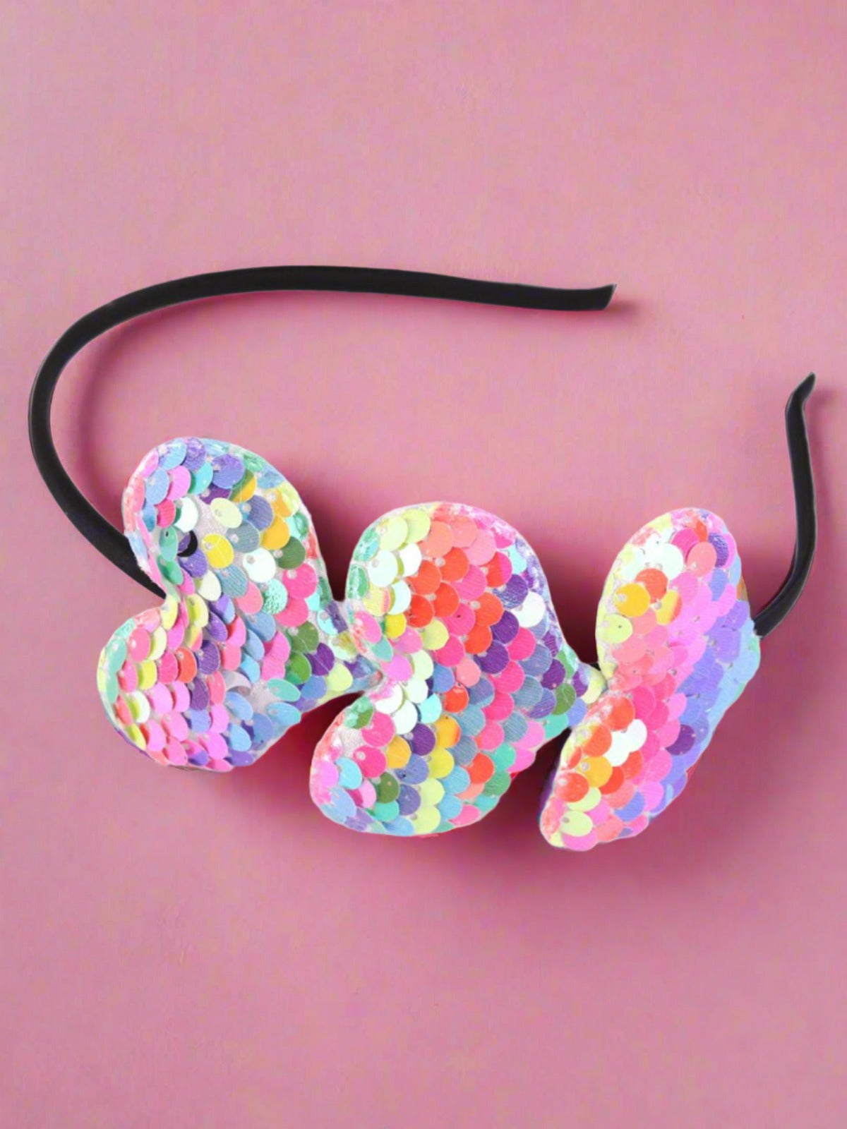 Love In Every Sparkle Sequin Hearts Headband