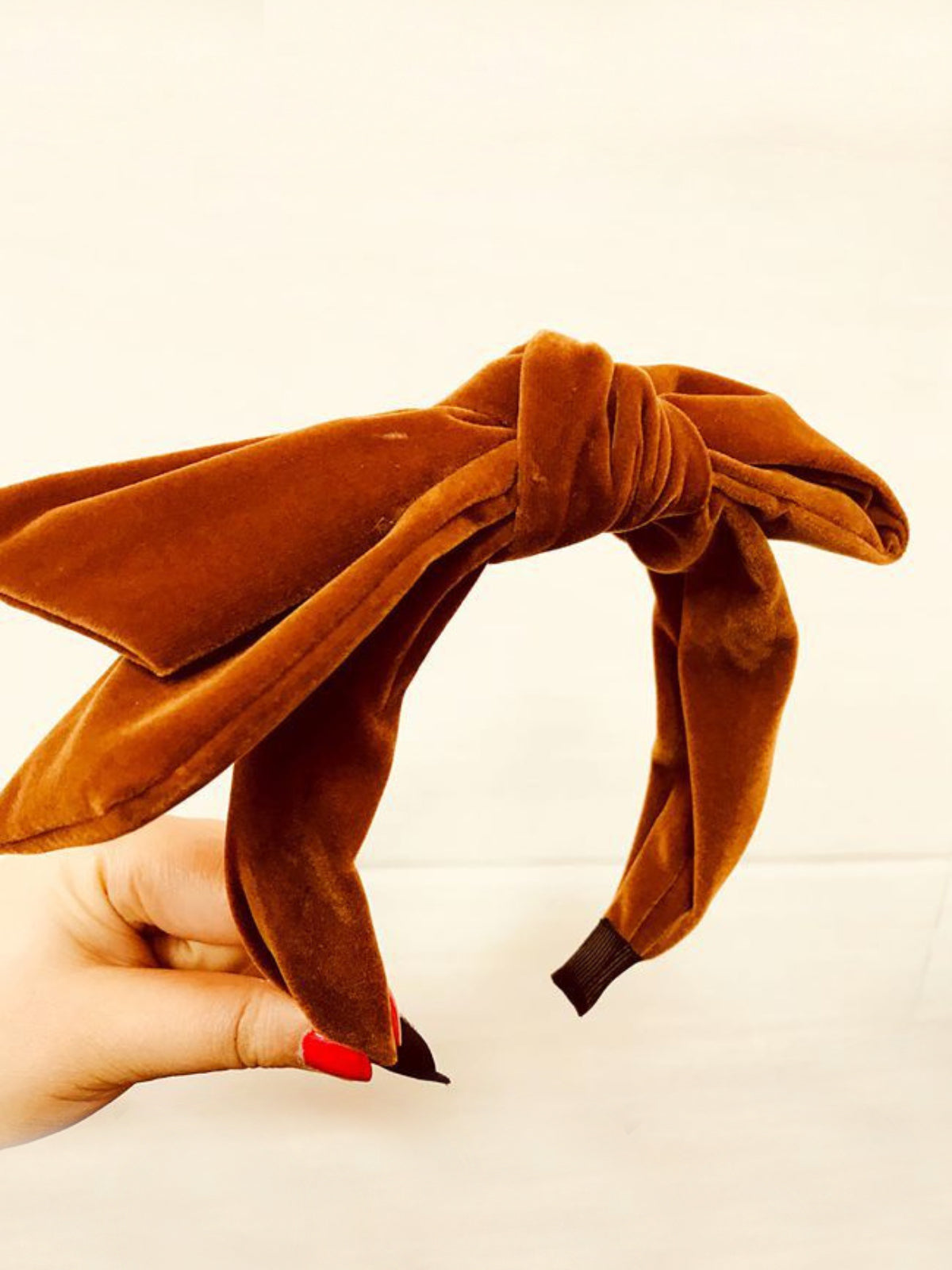 Girls Large Velvet Bow Headband (6 Color Options)