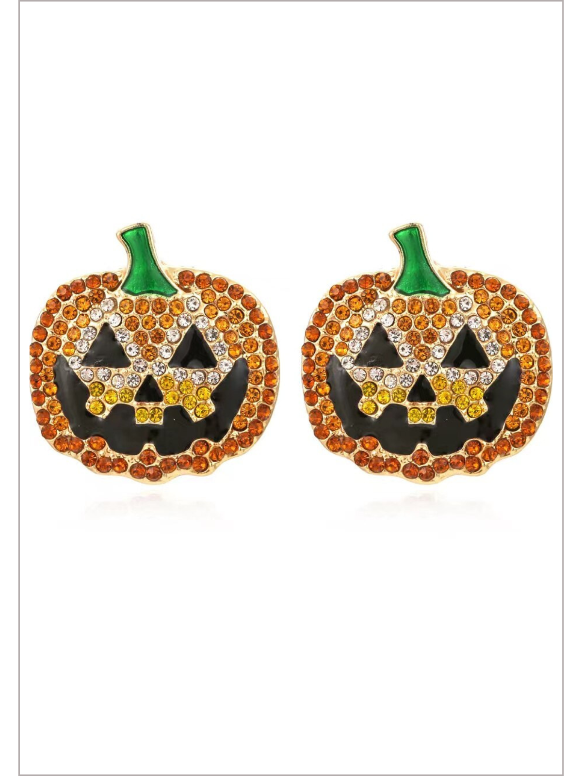 Pick Of The Patch Rhinestone Pumpkin Earrings
