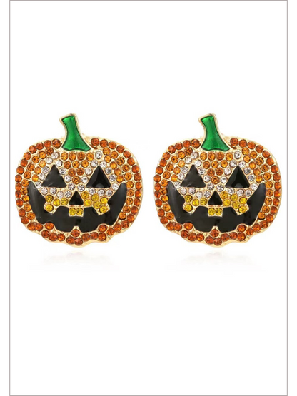 Pick Of The Patch Rhinestone Pumpkin Earrings