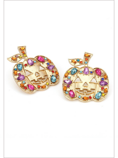 Pick Of The Patch Rhinestone Pumpkin Earrings