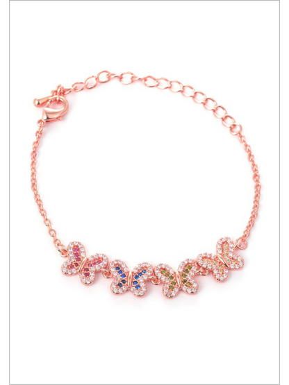 Enchanting Wings Butterfly Charm Gold Plated Bracelet