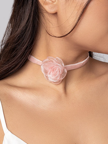 Spring Bling Flower Choker Necklace