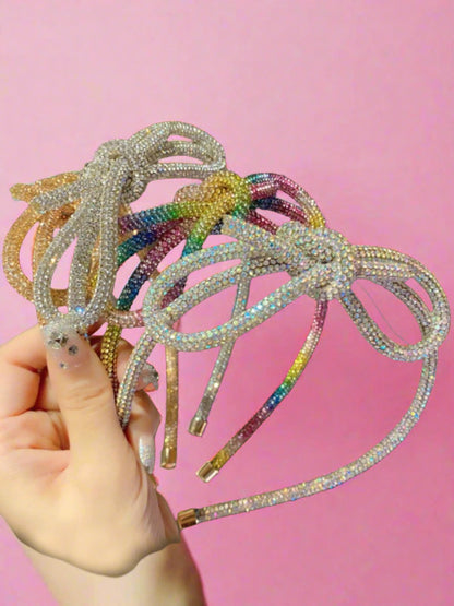 Rainbow Bright Crystal Tie Knot Headband