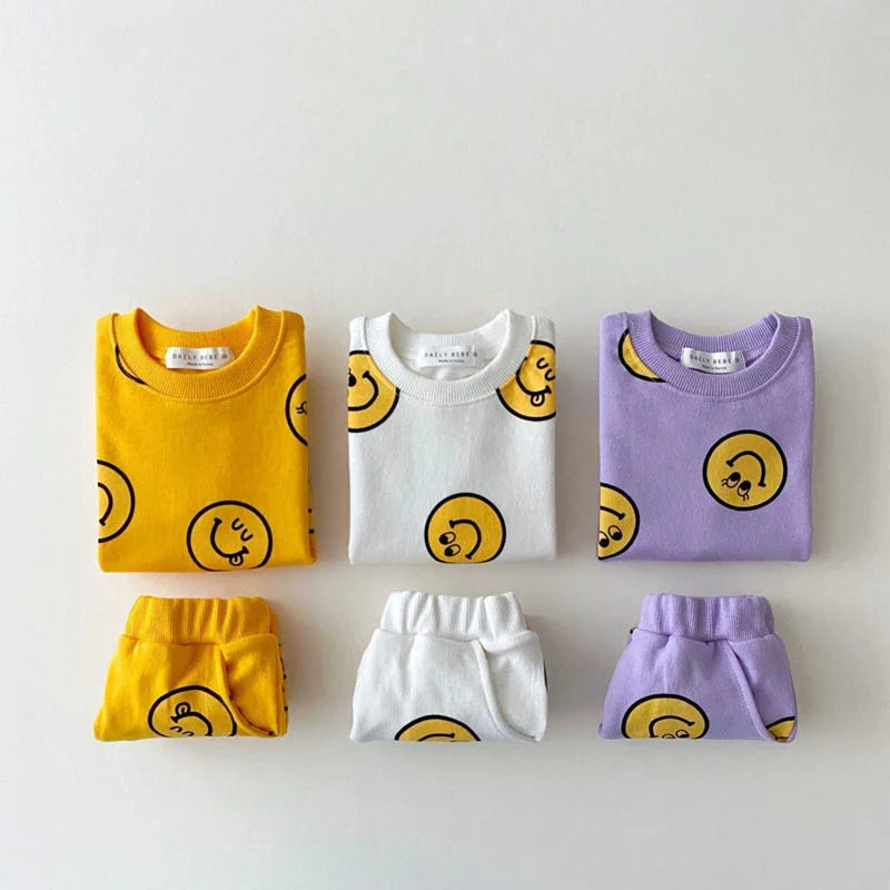 Smile T-shirt & Shorts Set: Summer/Spring Kids