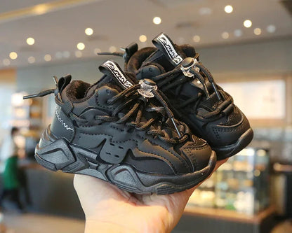 Kids Plush Sneakers: Waterproof and Comfortable Sports Shoes
