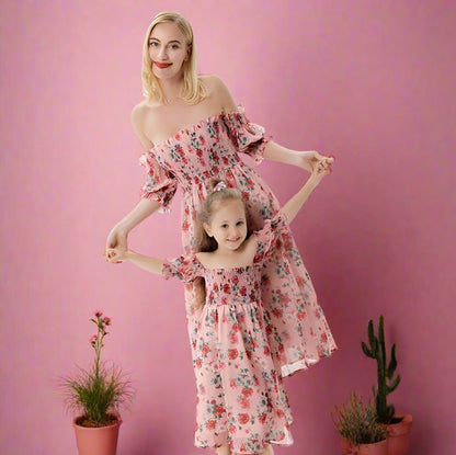 Sexy Off-Shoulder Dress Family Matching Clothes
