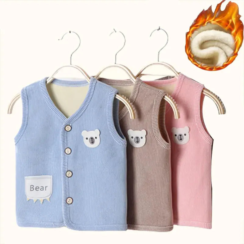 Kids Thicken Velvet-Lined Waistcoat