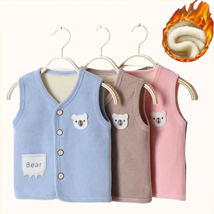 Kids Thicken Velvet-Lined Waistcoat