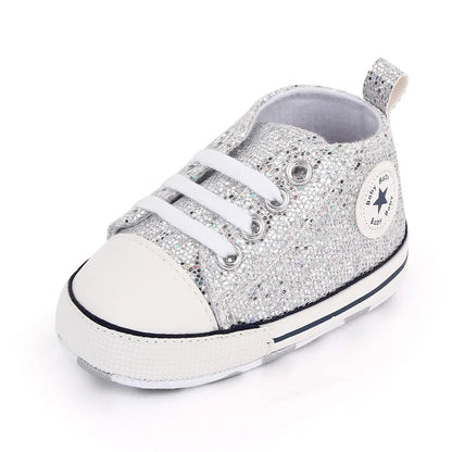 Baby Sequined Canvas Shoes - Stylish Casual First Walking Shoes