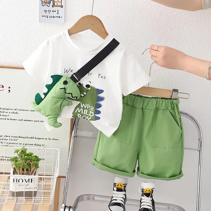 Summer Casual Dinosaur Baby Boy Outfit Set