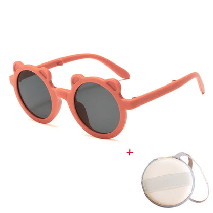 Bear Shaped Foldable Retro Sunglasses.