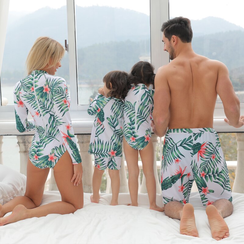 Summer Mother Father Kids Matching Swimwear
