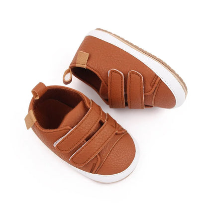 Rubber Sole Baby Sneakers - Solid Color Non-Slip Shoes