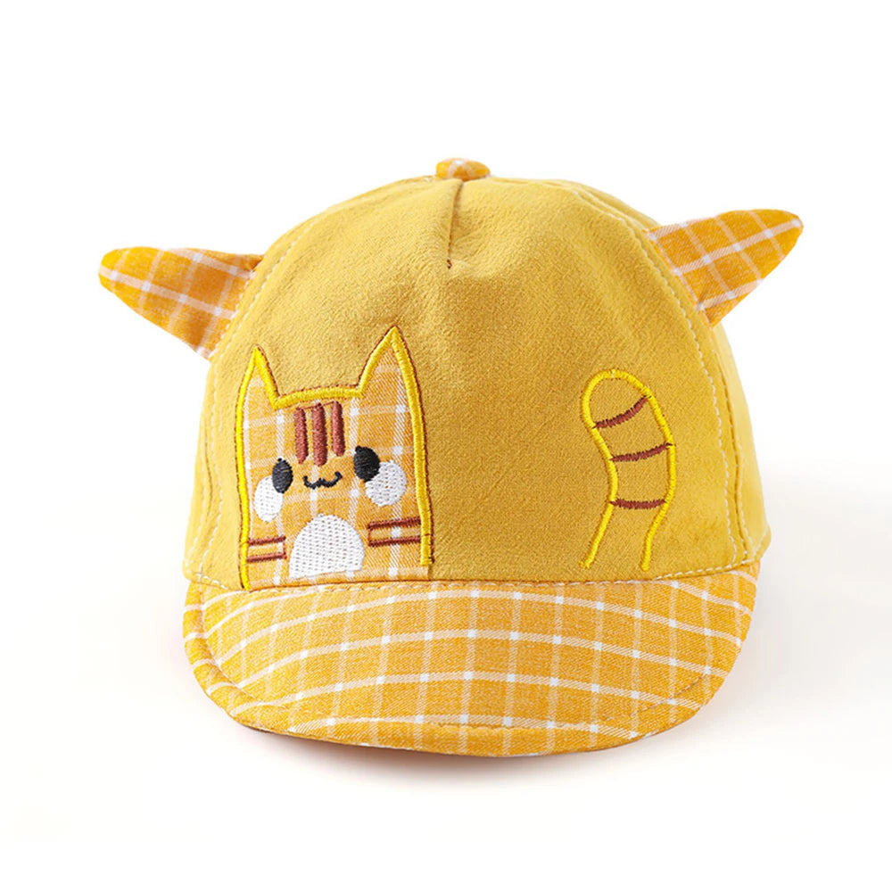 Cartoon Cat Pattern Baby Baseball Cap: Cute Cotton Hat for Kids