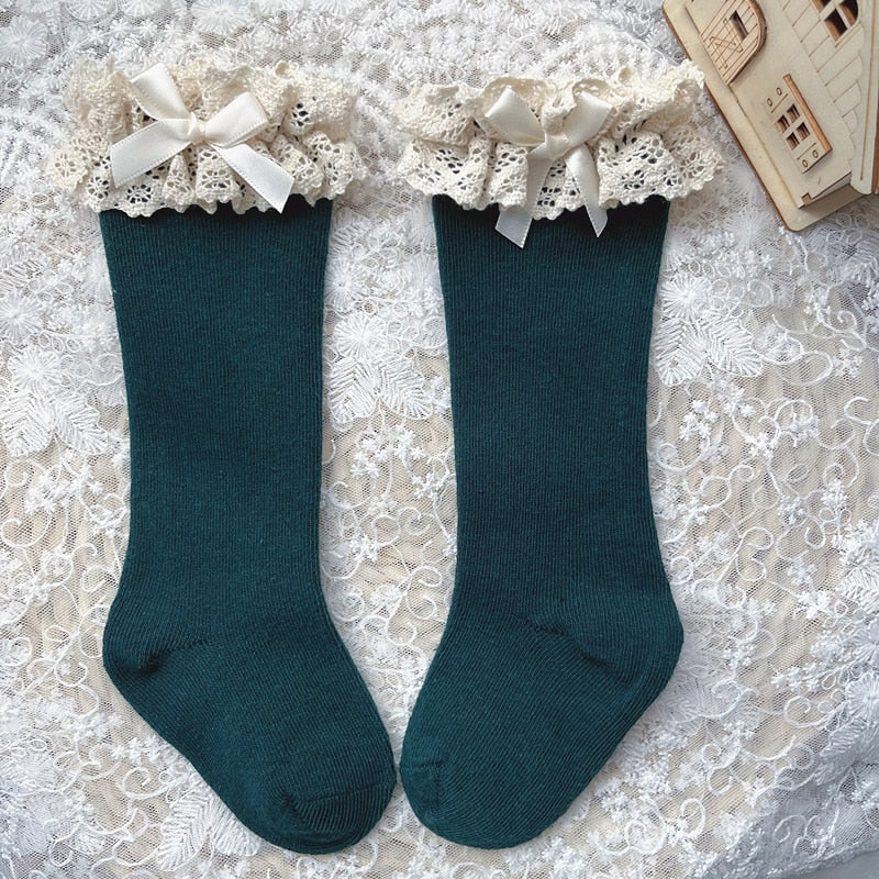 Knee High Lace  Ruffle Long Sock