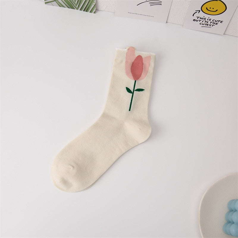 Casual Female Cute Floral Socks
