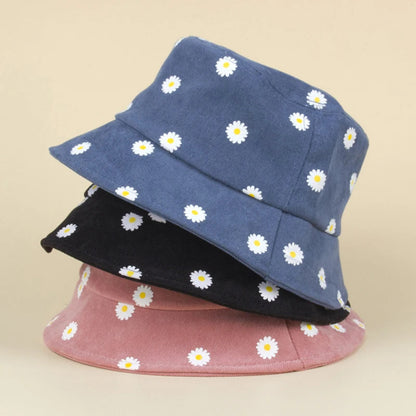 Summer Daisy Pattern Bucket Hat: Cute Flower Sun Hat for Kids