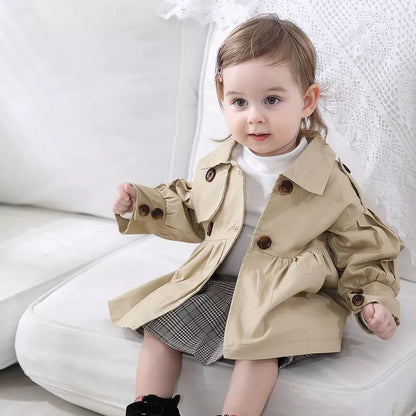 Cotton Trench Coat: Stylish Baby Girl Outerwear