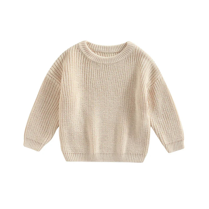 Autumn Long-Sleeved Knitted Sweater for Babies