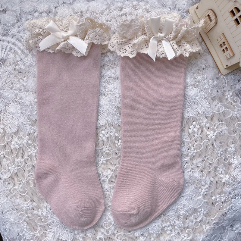 Knee High Lace  Ruffle Long Sock