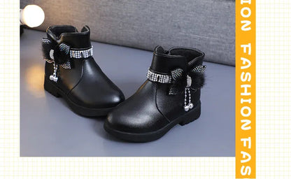 Cozy Mid-Length Leather Boots for Stylish Kids