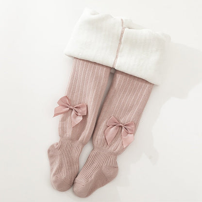 Tights Cute Bowknot Cotton Pantyhose For Girls