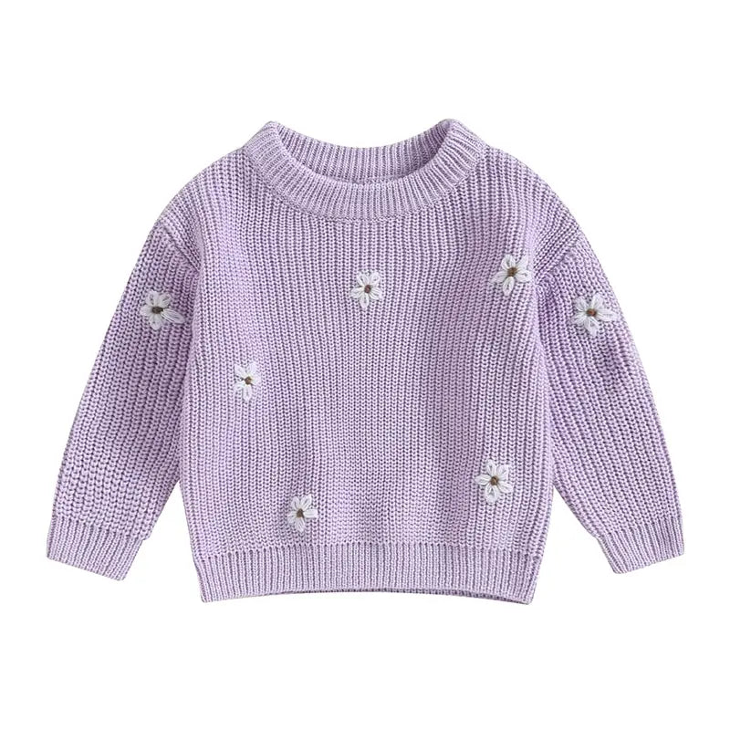 Cute Flower Knit Sweater - Cozy Knitwear for Newborns