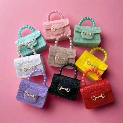 Elegant Girls Pearl Handle Jelly Mini Bag.